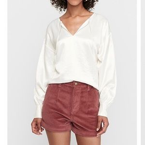 Super high waisted corduroy trouser shorts